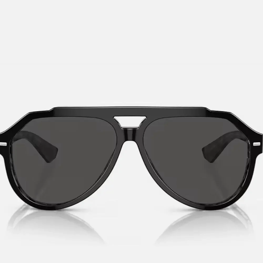 Dolce & Gabbana NEW DG 4452 Pilot Sunglasses Black on Grey Havana Aviator $415